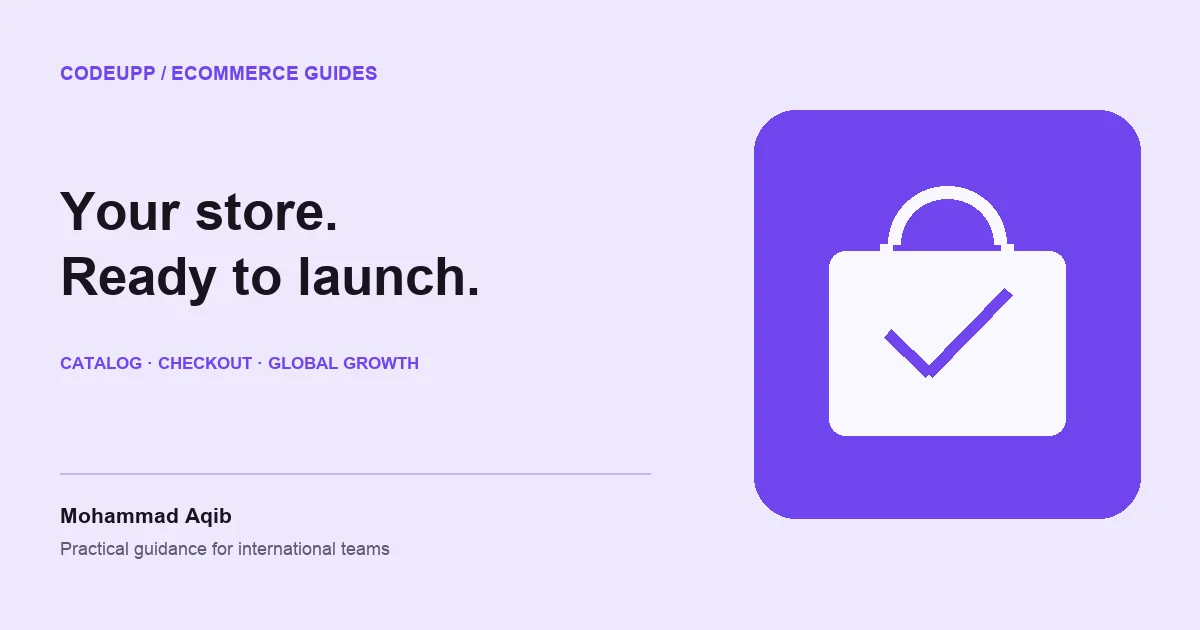 Online store shopping bag and catalog cards on a lavender background