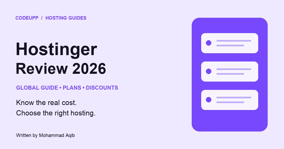 Hostinger Review 2026: global hosting plans, discounts and renewal costs by CodeUpp