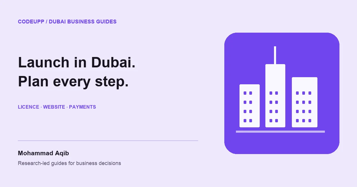How to Start an Online Business in Dubai in 2026: Licence, Website, Payments and Launch Checklist — illustrated CodeUpp guide